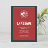 Barbeque Grill Flat Invitation Kaart (Staand voorkant)