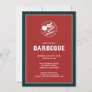 Barbeque Grill Flat Invitation Kaart