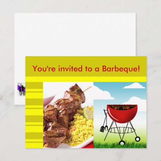 Barbeque Invitation Briefkaart (Voorkant / Achterkant)