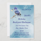 Barbeque Kingfisher Bird Party Invite Kaart (Achterkant)