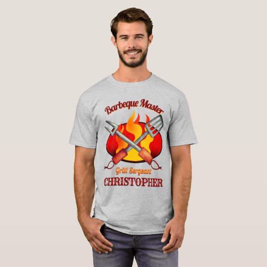 Barbeque Master gepersonaliseerd T-shirt (Voorkant volledig)