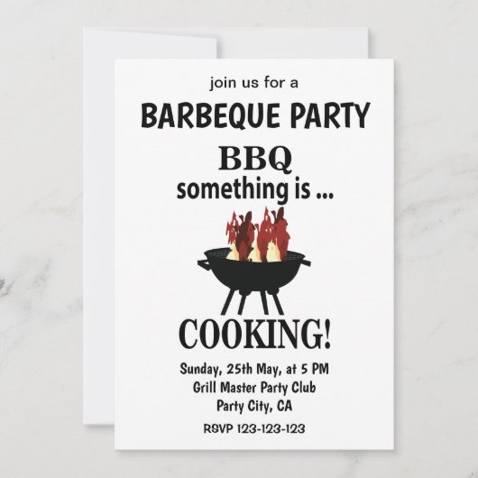 Barbeque Moderne Zomerfeest BBQ Kaart (Voorkant)