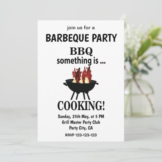 Barbeque Moderne Zomerfeest BBQ Kaart (Staand voorkant)