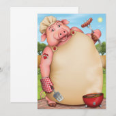 Barbeque Party Invitations, BBQ Stationery Kaart (Voorkant / Achterkant)
