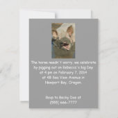 Barbeque Party Invite w/Funny Horse aanpasbaar Kaart (Achterkant)