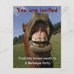 Barbeque Party Invite w/Funny Horse aanpasbaar Kaart
