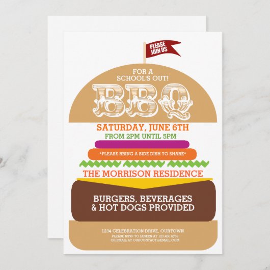 Barbeque Party school Kaart (Voorkant / Achterkant)