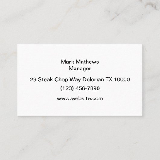 Barbeque restaurants en Visitekaartjes (Achterkant)