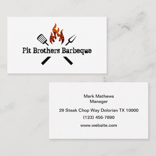 Barbeque restaurants en Visitekaartjes (Voorkant / Achterkant)