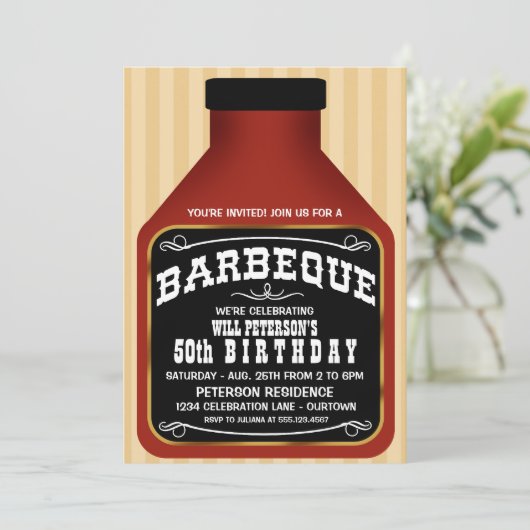 Barbeque Sauce Party-uitnodigingen Kaart (Staand voorkant)