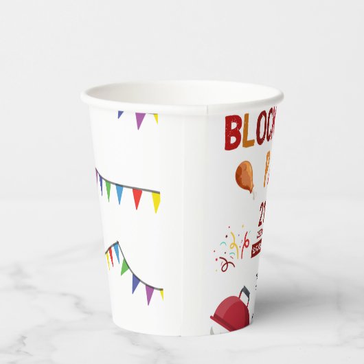 Barbeque Snack Picknick Fun Buurt Block Party Papieren Bekers (Rechts)