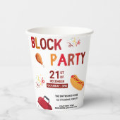 Barbeque Snack Picknick Fun Buurt Block Party Papieren Bekers (Voorkant)