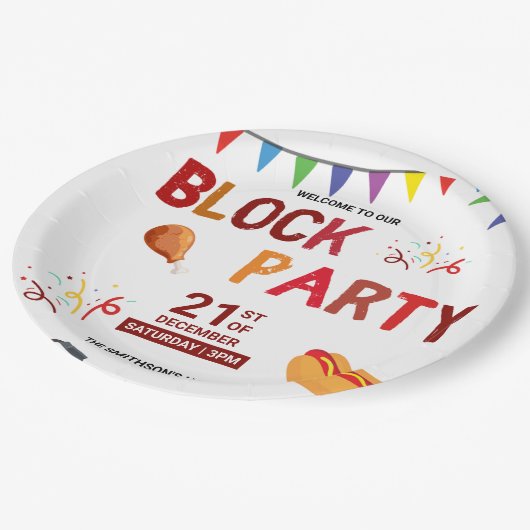 Barbeque Snack Picknick Fun Buurt Block Party Papieren Bordje (Gekanteld)