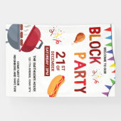 Barbeque snack picknick leuk buurtblok feest spandoek (Horizontaal)