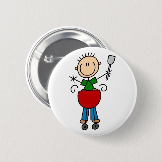 Barbeque Stick Figuur Button (Voorkant /achterkant)