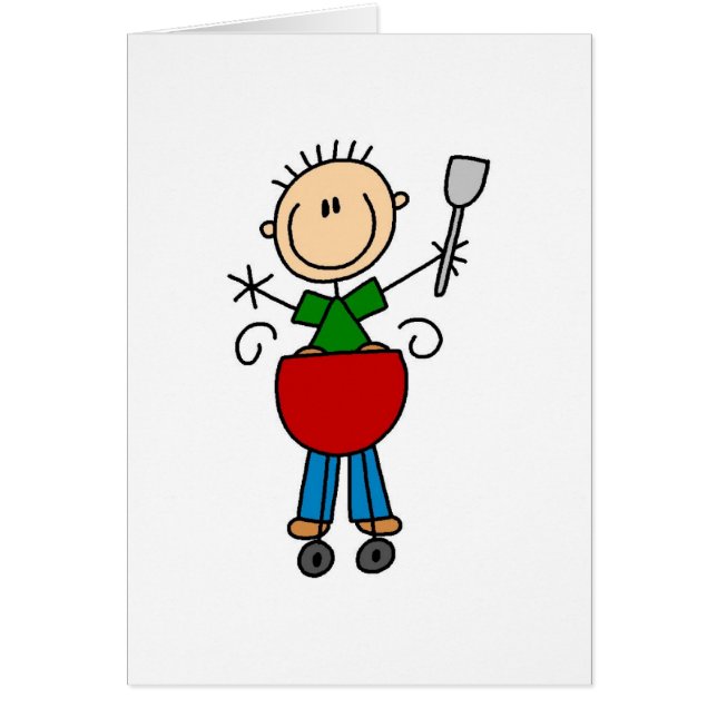 Barbeque Stick Figuur Card (Voorkant)