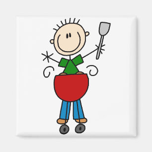 Barbeque Stick Figuur Magnet