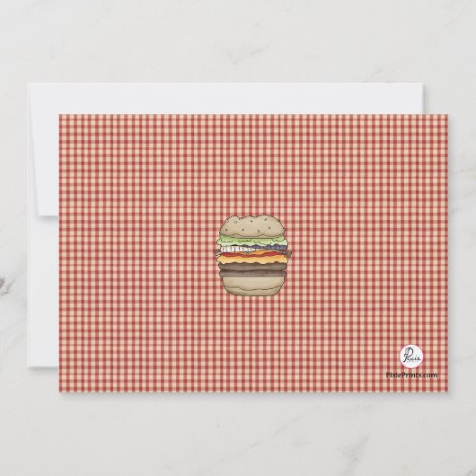 Barbeque Time Invitation Kaart (Achterkant)