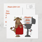 Barbeque Uitnodiging - Doe alsjeblieft mee! Briefkaart (Voorkant / Achterkant)