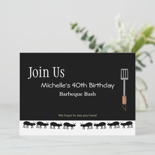 Barbeque Uitnodigingen voor Michelle (Staand voorkant)