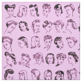 Barber 81 kapstijl. mode 1940. Roze Stof (Swatch)