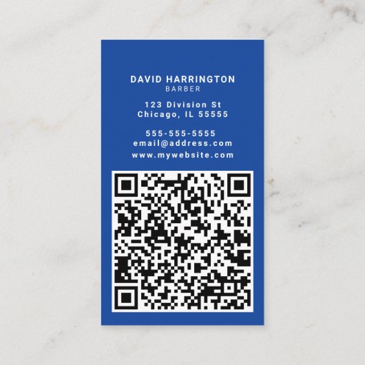 Barber Aangepaste QR Code Scannable Patriottische  Visitekaartje (Achterkant)