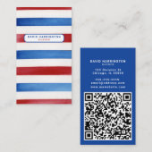 Barber Aangepaste QR Code Scannable Patriottische  Visitekaartje (Voorkant / Achterkant)