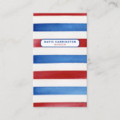 Barber Aangepaste QR Code Scannable Patriottische Visitekaartje (Voorkant)