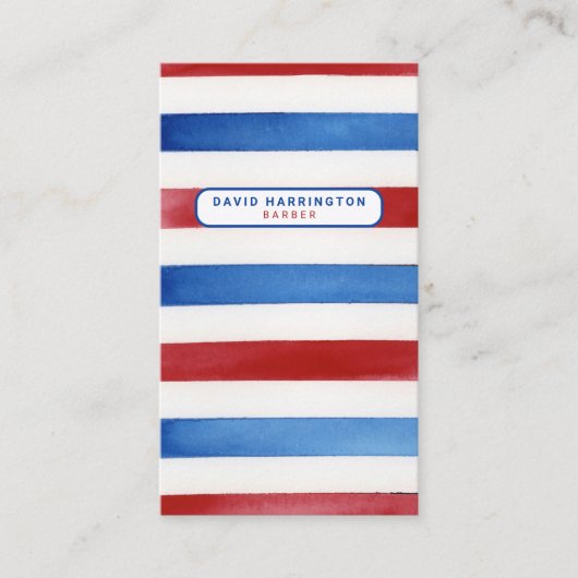 Barber Aangepaste QR Code Scannable Patriottische  Visitekaartje (Voorkant)