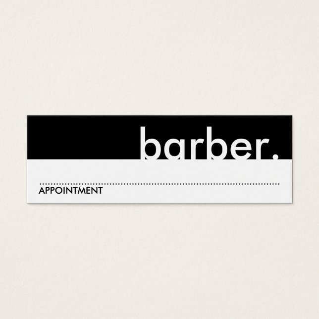 barber. (afsprakenkaart) mini visitekaartjes (Voorkant)