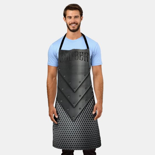 Barber All-Over Print Apron Schort (Gedragen)