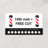 Barber Barbershop 10 Punch Bezoek Loyalty Busines Visitekaartje (Voorkant)