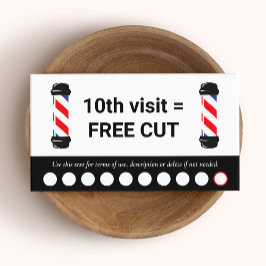 Barber Barbershop 10 Punch Bezoek Loyalty Busines Visitekaartje
