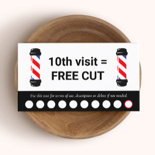 Barber Barbershop 10 Punch Bezoek Loyalty Busines Visitekaartje
