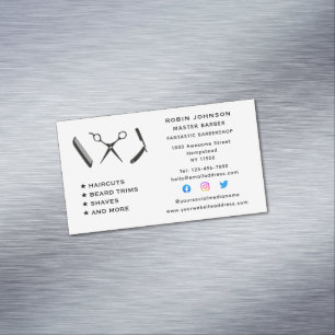 Barber Barbershop Beard Trim Shave Social Media Magnetisch Visitekaartje