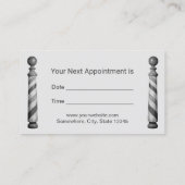 Barber Barbershop Hair Stylist Black Benoeming Afsprakenkaartje (Achterkant)