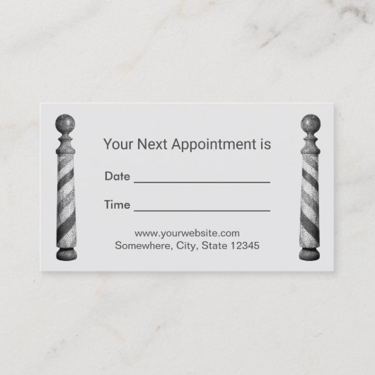 Barber Barbershop Hair Stylist Black Benoeming Afsprakenkaartje (Achterkant)