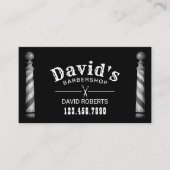 Barber Barbershop Hair Stylist Black Benoeming Afsprakenkaartje (Voorkant)