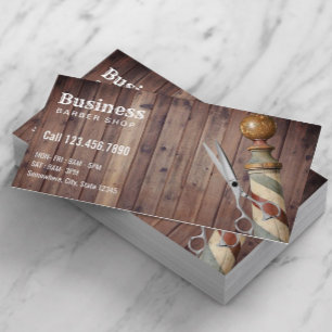Barber Barbershop Hair Stylist  Rustic Visitekaartje