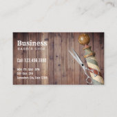 Barber Barbershop Hair Stylist  Rustic Visitekaartje (Voorkant)