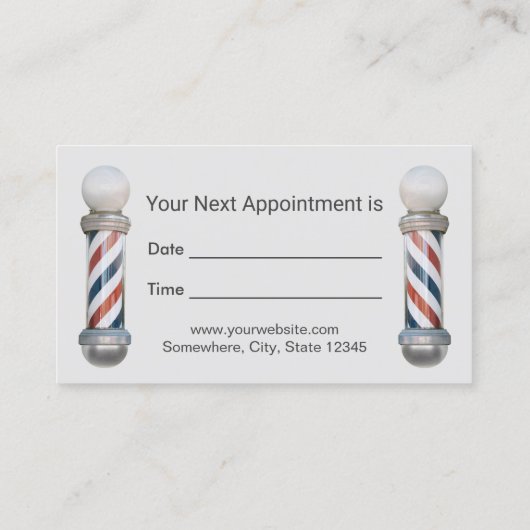 Barber Barbershop Hair Stylist Salon Appointment Afsprakenkaartje (Achterkant)