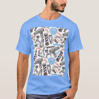 Barber Barbershop Hairdressing Pattern Grafisch T-shirt