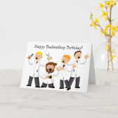 Barber Barbershop Kwartet Verjaardag Groeten Kaart (Gele Bloem)