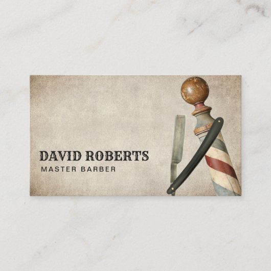 Barber Barbershop  Razor Hair Salon Visitekaartje (Voorkant)