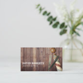 Barber Barbershop Razor Hair Stylist Visitekaartje (Staand voorkant)