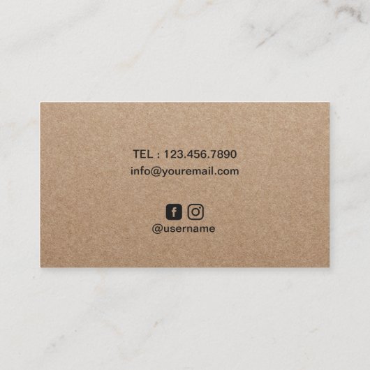 Barber Barbershop Razor Rustic Hair Stylist Visitekaartje (Achterkant)