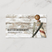 Barber Barbershop Razor Rustic Hair Stylist Visitekaartje (Voorkant)