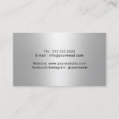 Barber Barbershop Razor & Scissor Modern Black Visitekaartje (Achterkant)