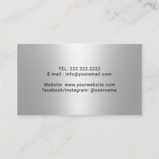 Barber Barbershop Razor & Scissor Modern Black Visitekaartje (Achterkant)