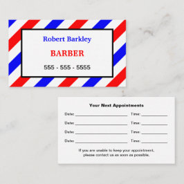 Barber Barbershop Rood Wit Blauw Afspraakkaart Afsprakenkaartje